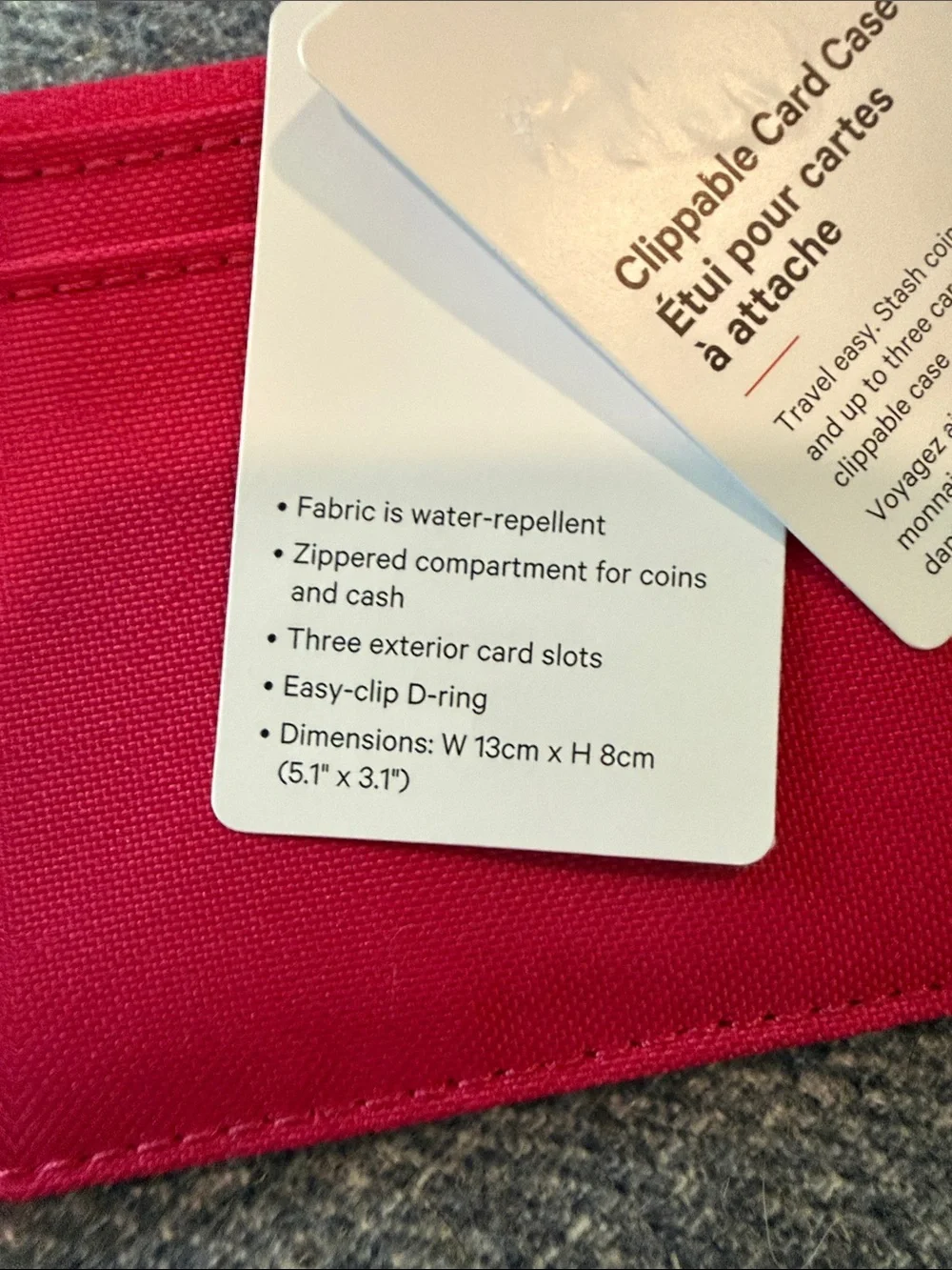 lululemon Travel Easy Cherry Lychee Clippable Card Case